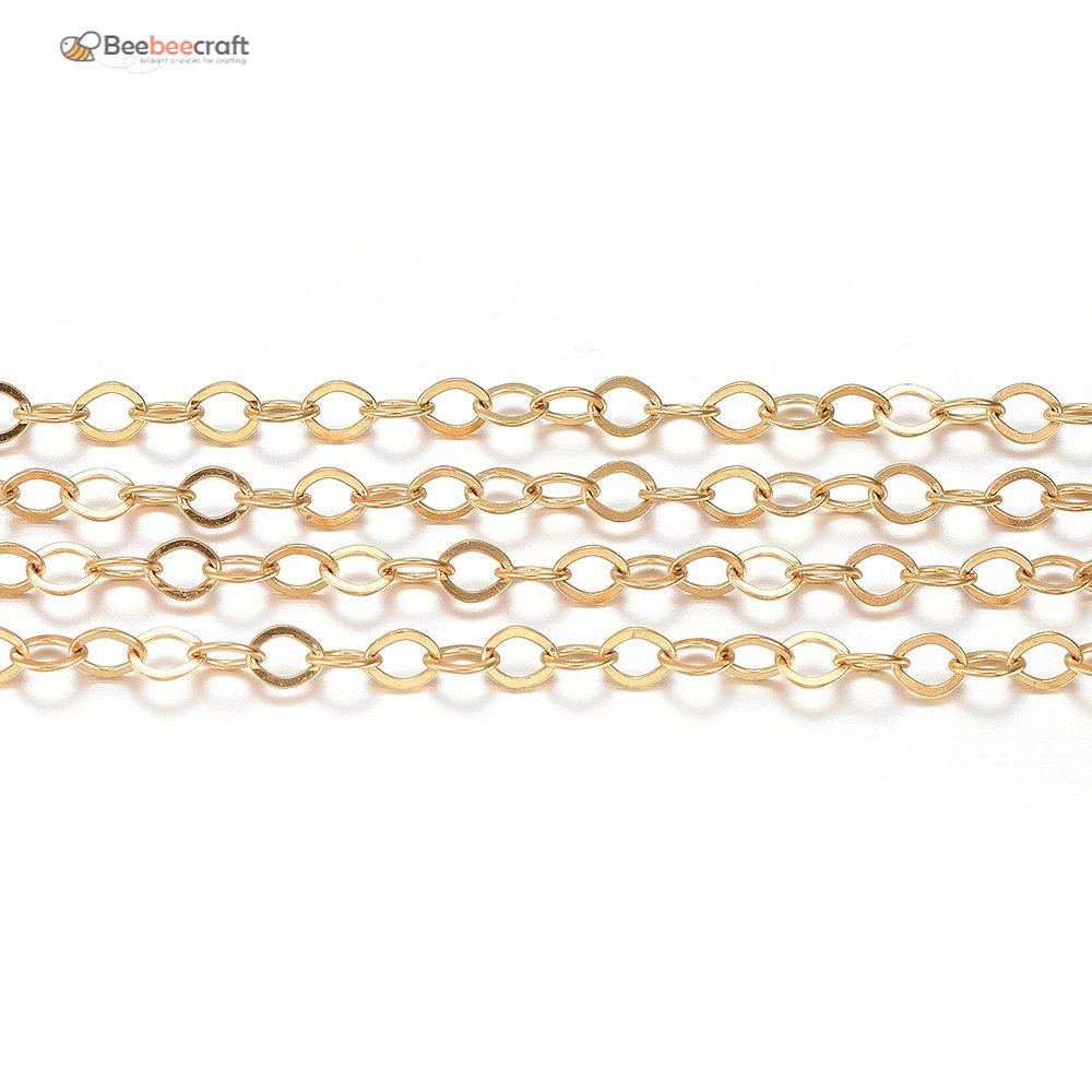 Beebeecraft 1 Roll Handmade Vacuum Plating 304 Stainless Steel Rolo