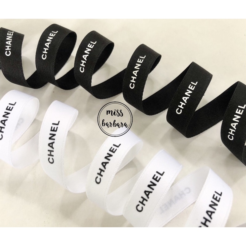 ริบบิ้นแบรนด์ของแท้ สีดำ-ขาว off white มีให้เลือก 2 สี, โบว์ผูกผม, ริบบิ้นผูกผม ริบบิ้นแบรนด์แท้