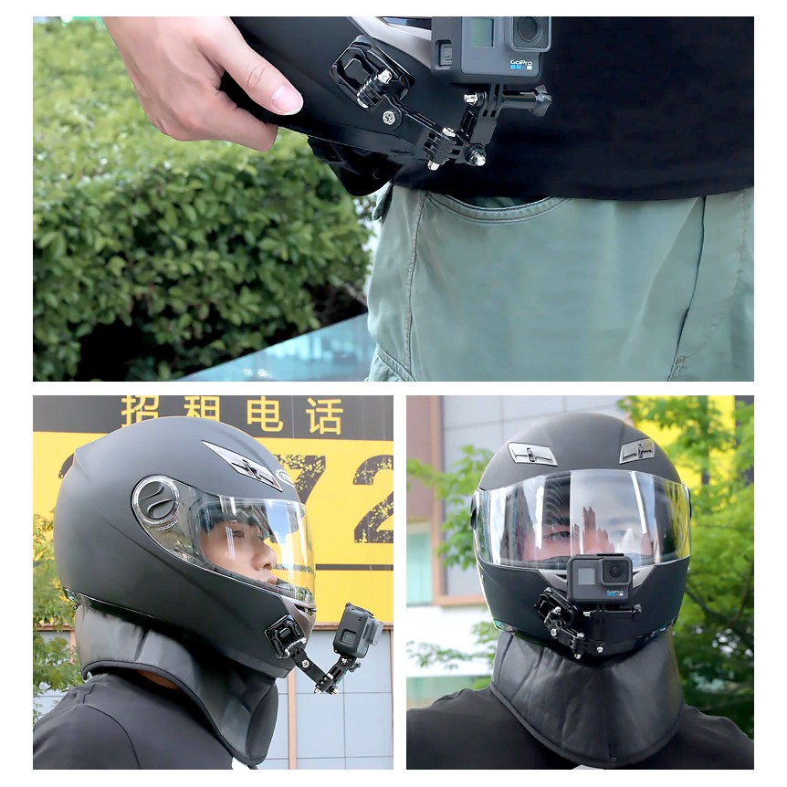 ชุดอุปกรณ์ ต่อกับหมวกกันน็อค GoPro ทุกรุ่น , GoPro Max , OSMO Action , Action Camera Tripod Helmet Belt Mount Accessory