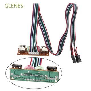 Glenes อะแดปเตอร์ขยายสายเคเบิล USB คู่ 6.8 ซม. ทนทาน สําหรับเมนบอร์ดไมโครโฟน หูฟัง