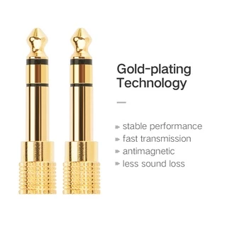 Gold Plated 6.35mm Male to 3.5mm Female Audio Adapter Caravan Crew หัวแปลงแจ็คหูฟัง เป็นไมค์โครโฟนใหญ่ Jack Converter