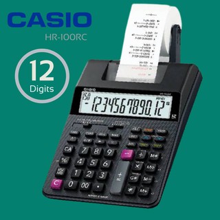 CASIO เครื่องคิดเลขแบบพิมพ์กระดาษ คาสิโอ HR-100RC  แบรนด์ : คาสิโอ  เครื่องคิดเลข คาสิโอ HR-100RC+AD จอ LCD ขนาดใหญ่