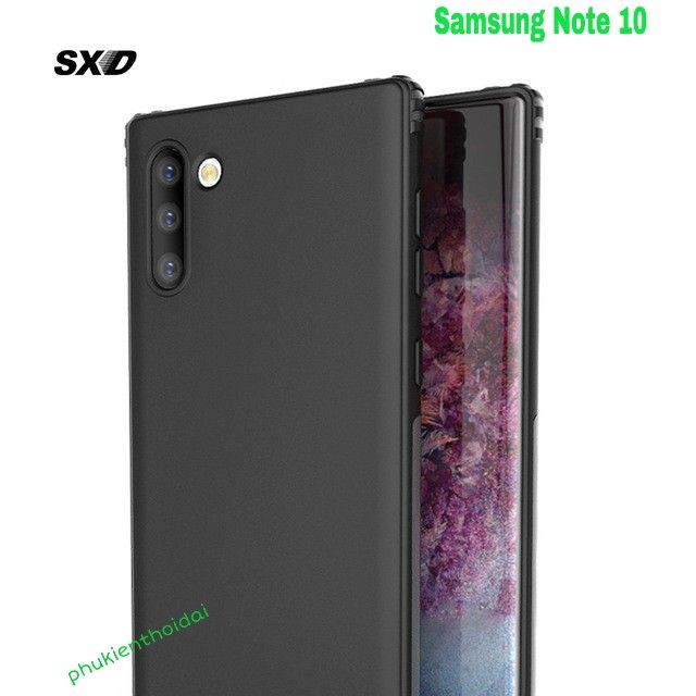 เคส Samsung Galaxy Note 10 กันกระแทกรุ ่ นใหม ่ ปกป ้ องการป ้ องกันกล ้ อง 4 มุม ( สีดํา )