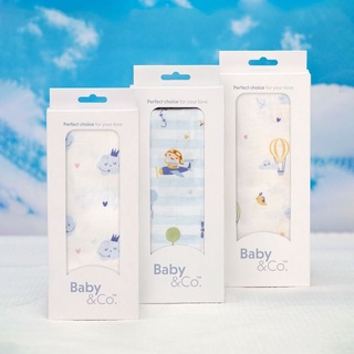 Baby &amp; Co. (Up,Up,Up Collection) Swaddle Cloth ผ้าห่อตัวมัสลินคอตตอนขนาด 47"  บรรจุ 1 ชิ้น