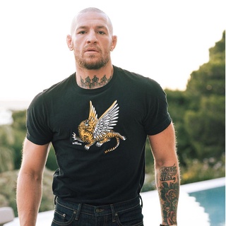 เสื้อยืดแขนสั้น ผ้าฝ้าย พิมพ์ลาย Conor McGregor แฟชั่นฤดูร้อน