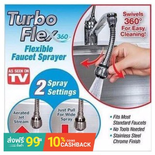 TurboFlex360หัวต่อก๊อกน้ำ เพิ่มแรงดันน้ำและปรับงอได้