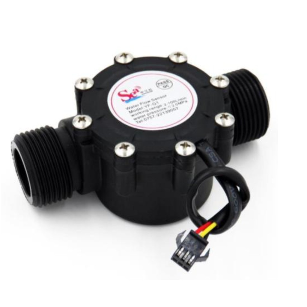 โมดูลวัดอัตราการไหลน้ำสำหรับท่อ 1 นิ้ว Flow meter 1 inch สำหรับ Arduino และ MCU