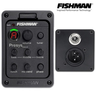 Fishman® Presys Blend ปิ๊กอัพกีตาร์โปร่ง แบบติดตั้งด้านข้าง  มีช่องเสียบแจ็ค 1/4" และช่องแจ็ค XLR รุ่น PSY-GAA-VAA (Pres