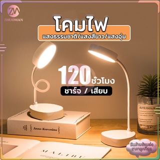 ไฟตั้งโต๊ะ โคมไฟตั้งโต๊ะ led โคมไฟ table lamp โคมไฟอ่านหนังสือ โคมไฟตั้งโต๊ะมินิมอล ปรับแสงได้3สี พับเก็บได้