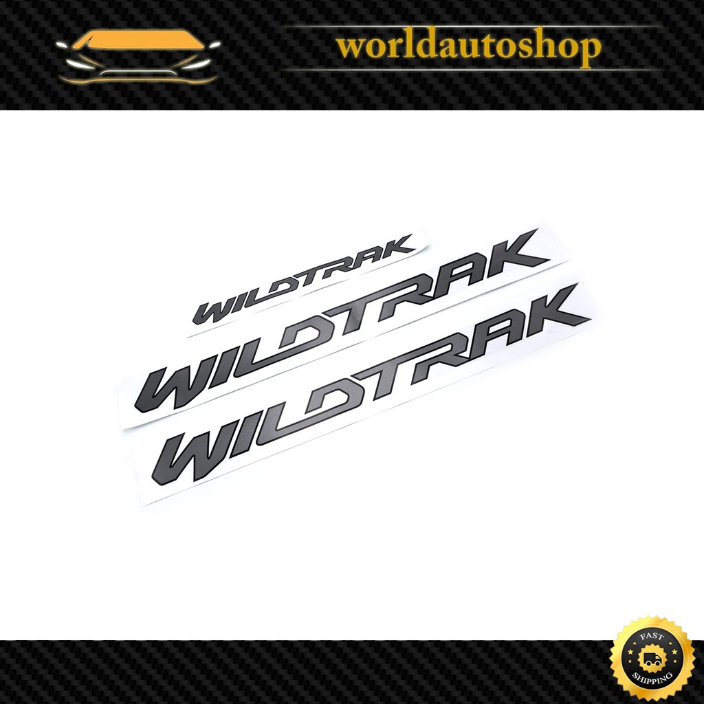 ชุด 3 ชิ้น สติ๊กเกอร์ WILDTRAK เทาเข้ม Ford  Ranger ปี 2015 - 2020