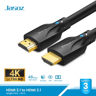 Jasoz สาย HDMI 0.5m-20m hdmi 2.1 Cable 8K/60Hz 4K/120Hz 48Gbps