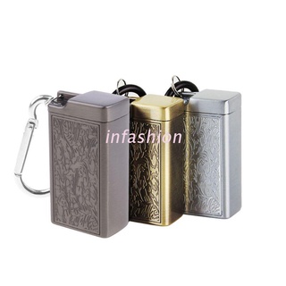 INF Smoke Ash Tray Mini Portable Ashtray Outdoor Keychain Metal Pocket Holder