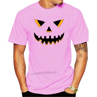 ผ้าฝ้ายคอกลมขายดี เสื้อยืดลําลอง แขนสั้น พิมพ์ลาย Jack O Lantern Smiling Pumpkin Face Halloween Funny Uni Funny Tee KAf