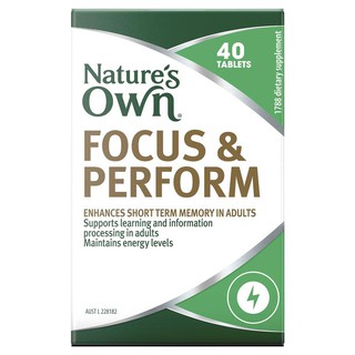 Natures Own Focus &amp; Perform 40 Tablets