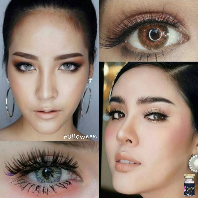 คอนแทคเลนส์ ตาฝรั่ง Halloween Gray & Brown ค่าสายตา 50-700