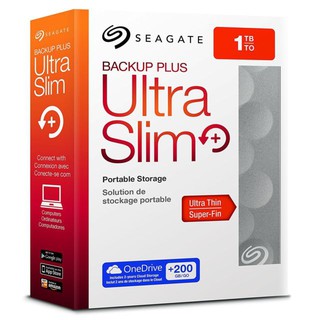 1 TB Ext 2.5" Seagate Blackup Plus Ultra Slim (Gold USB3) Free Softcase Seagate ของแท้ สินค้ารับประกัน 3 ปี