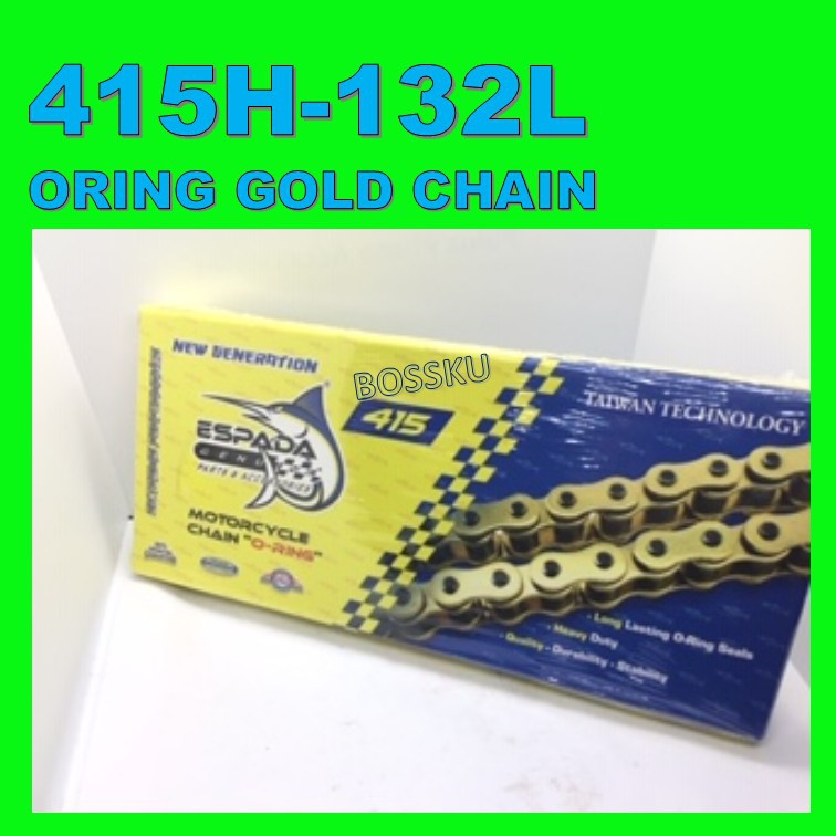 415 132 ORING GOLD CHAIN ESPADA 415H 132L RACING ORING CHAIN ESPADA 415 132 ESPADA ORING GOLD CHAIN 