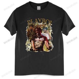 เสื้อยืดผ้าฝ้ายพรีเมี่ยม เสื้อยืดผ้าฝ้าย พิมพ์ลาย Playboi Carti Luv Xo Life Slaughter Gang สไตล์ฮิปฮอป สําหรับผู้ชาย