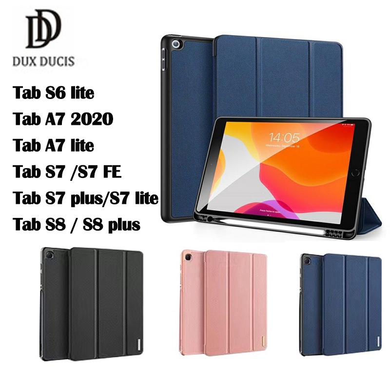 DOMO.เคสฝาพัก เคส Samsung Tab S6 lite/Tab S7/Tab S7Plus/S7 lite/Tab s8 plus/A7 lite/A7 2020/a8 10.5 