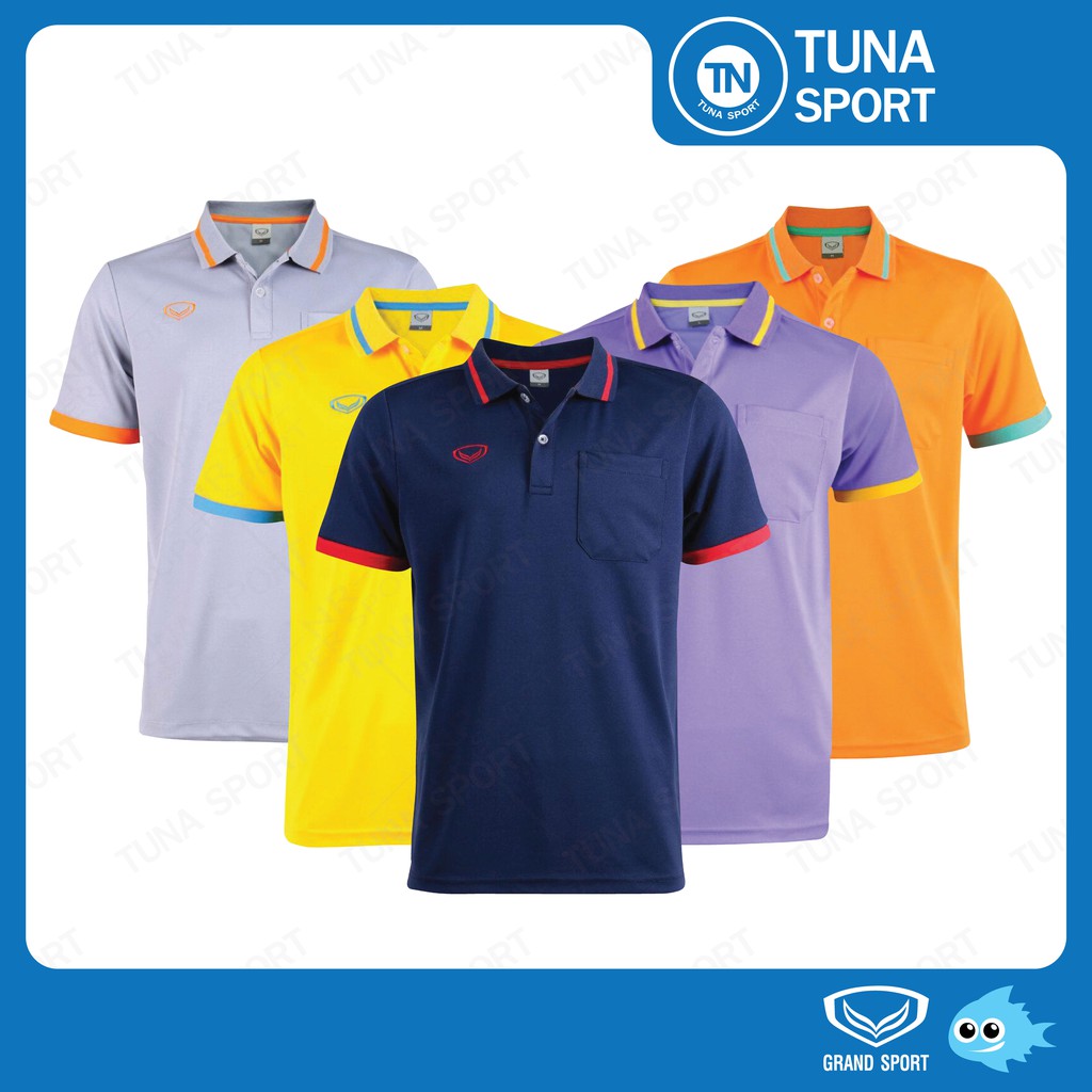 เสื้อโปโลชาย แกรนด์สปอร์ต 12585 100% Polyester นุ่ม เบาสบายเมื่อได้สัมผัสกับผิวกาย ซึมซับเหงื่อและระบายอากาศได้ดี