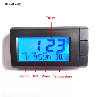 Maurcey 2 in 1 นาฬิกาดิจิทัล หน้าจอ LCD และเครื่องวัดอุณหภูมิอัตโนมัติ สําหรับรถยนต์