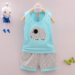 BABYWORLD เสื้อกล้ามลายช้าง + กางเกงสำหรับเด็ก