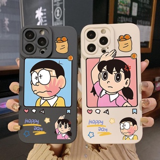 เคสป้องกันโทรศัพท์มือถือ ขอบสี่เหลี่ยม ลาย Nobita Nobi Minamoto Shizuka สําหรับ Infinix Hot 12i 10S 11 10 Play 11S 10i Smart 6 HD X6511 X657B X6512 Note 12 G96