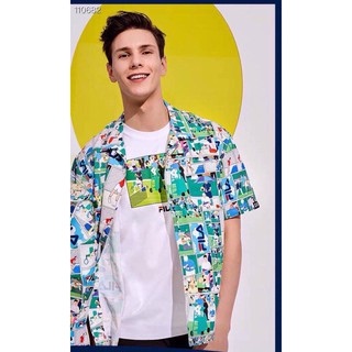 เสื้อเชิ้ต fila printed short shirt