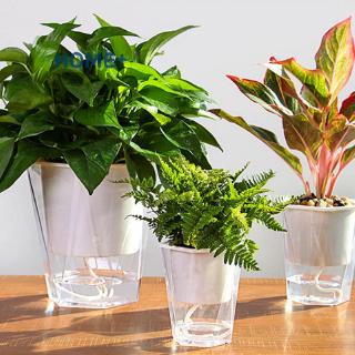 Flower Plant Pot Self Watering Planter Transparent Planting Flower Pot Water Storage Basin @th