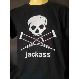 เสื้อยืดสีขาวเสื้อวงนำเข้า Jackass Johnny Knoxville Steve-O Skateboard Hardcore Punk Rock Style Vintage Gildan T-ShirtS-