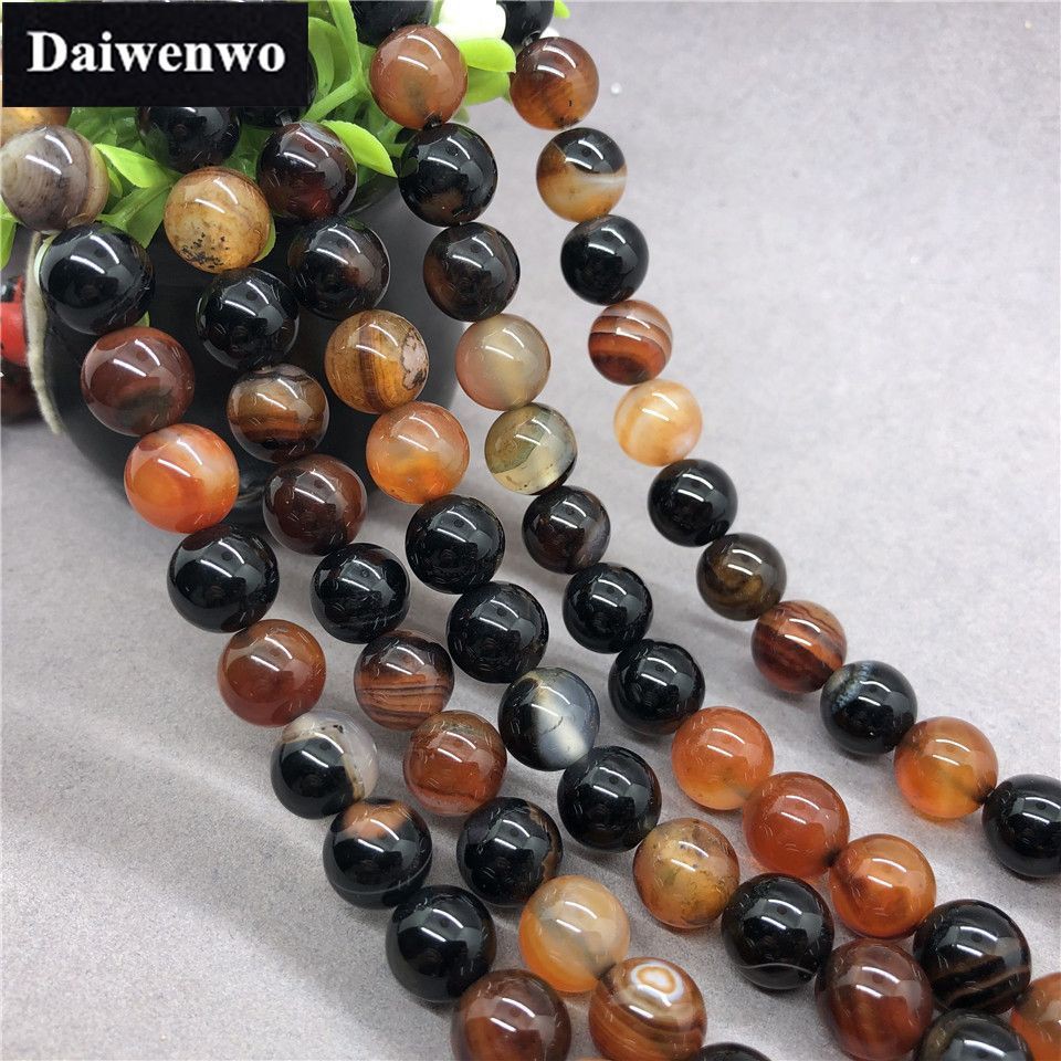 Dream Agate Beads ดรีมอาเกตลูกปัด 4-12 มิลลิเมตรรอบธรรมชาติหลวมหินลูกปัด Diy สำหรับเครื่องประดับสร้อยข้อมือ