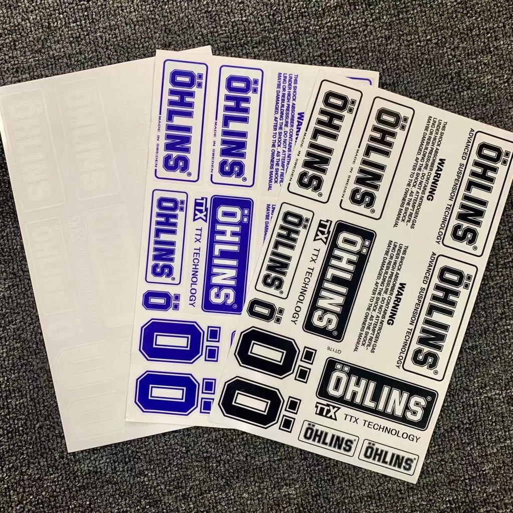 สติกเกอร์ไวนิลใส กันน้ํา ลายโลโก้ ohlins สําหรับติดตกแต่งรถจักรยานยนต์