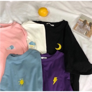 🔥🔥พร้อมส่ง🔥🔥 เสื้อยืด SUNNY AND CLOUDY