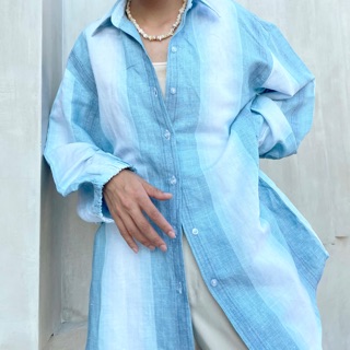 Baba Shirt in light blue linen