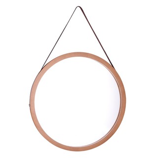 กระจกมีขอบ กระจกเงากรอบไม้กลมสายหนัง MOYA TK-ML-A01 60x60 กระจกห้องน้ำ ห้องน้ำ MIRROR MOYA TK-ML-A01 60x60CM