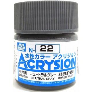 Mr.Hobby สีสูตรน้ำ Acrysion N22 Natural Gray สีน้ำสำหรับพลาสติกโมเดล กันพลา