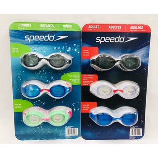 แว่นตาว่ายน้ำ กันฝ้า กันยูวี พร้อมส่ง SPEEDO COSTCO  แว่นว่ายน้ำเด็ก  แว่นว่ายน้ำผู้ใหญ่ เซ็ต 3 ชิ้น