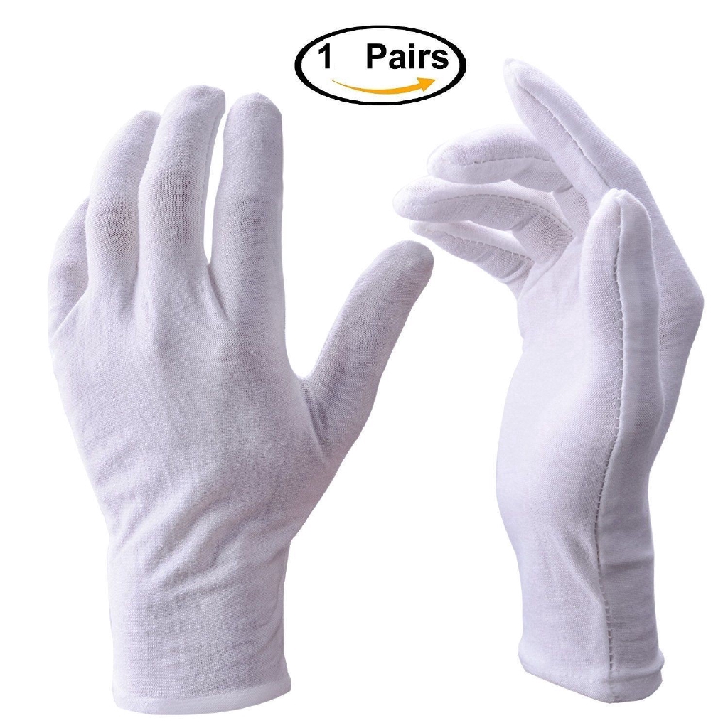 h & g ถุงมือผ้าฝ้าย ถุงมือทํางาน สีขาว 1 คู่