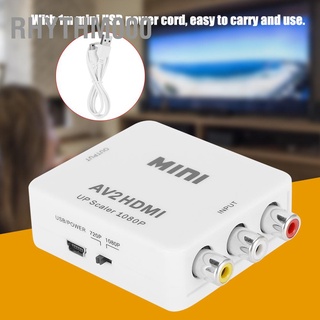 Rhythm000 Av To Hdmi อุปกรณ์แปลงสัญญาณความละเอียดสูง Rca Av2Hdmi สีขาว