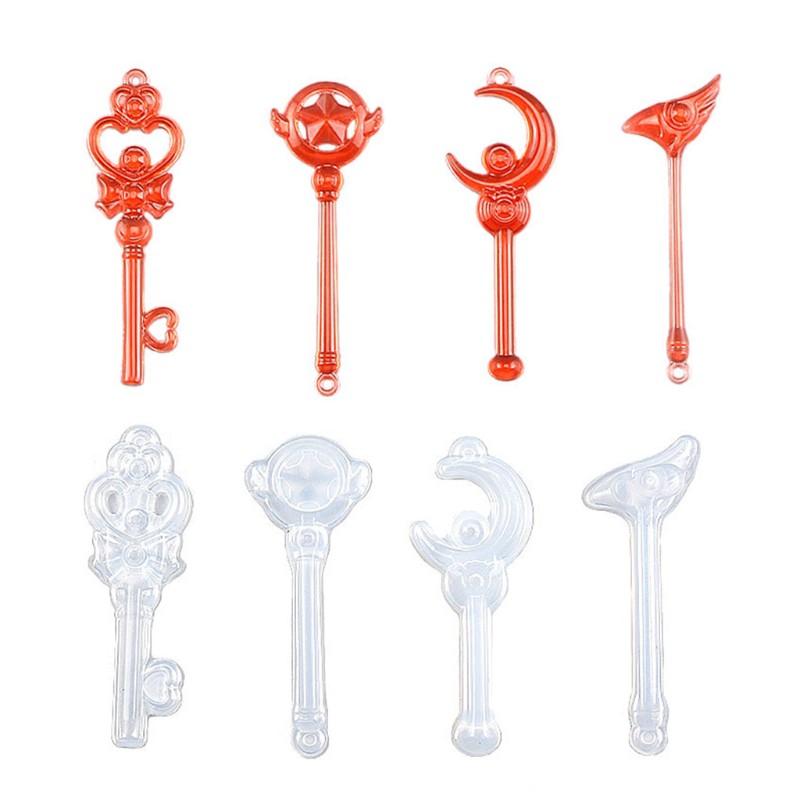 4 Pcs Crystal Epoxy Resin Mold Magic Wand Silicone Mould DIY Handcrafts Casting