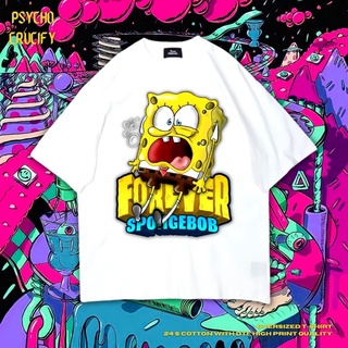 เสื้อยืด พิมพ์ลาย Spongebob ขนาดใหญ่ | สีขาว | เสื้อเชิ้ต ลาย Spongebob Squarepants | Nickelodeon นิกเกิลโลเดียน | เสื้อ