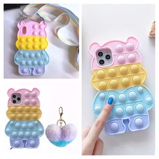 เคส-Phone Case For Samsung A72 A32 A71 A52 A12 A42 A02S A21S A31 A10 A30 A50 A70 A30 A20 A11 Pop Push It Bubble Bear|RX