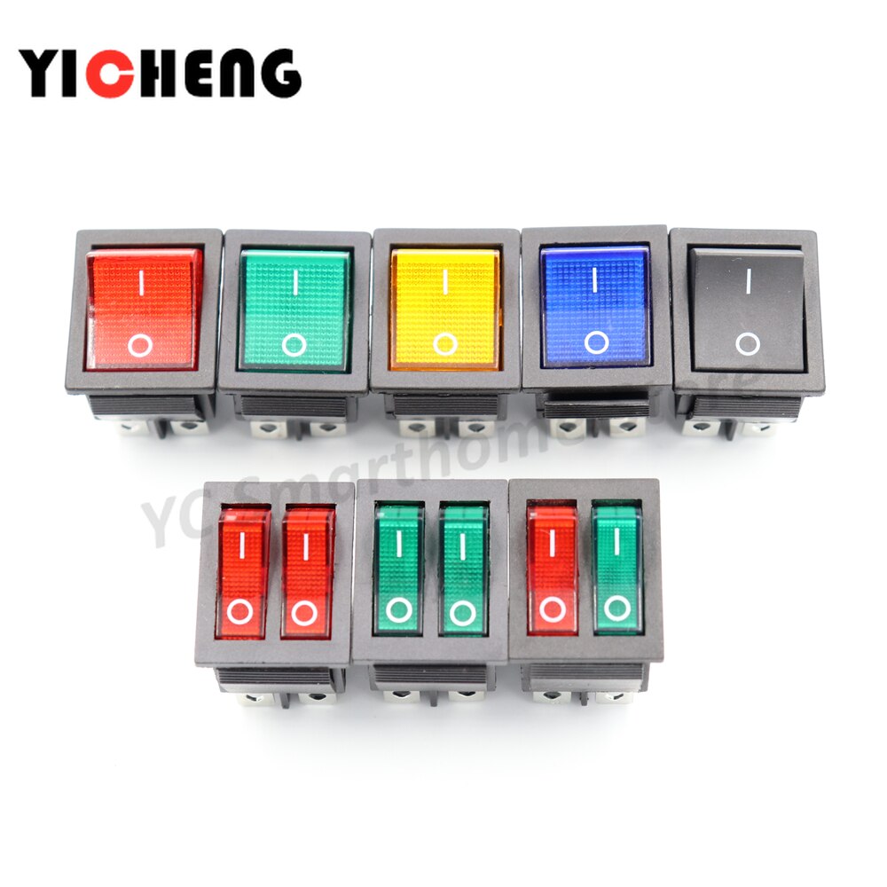 ปุ่มสวิตช์โยกเปิด - 0ff 12V 220V KCD4 พร้อมไฟ 1 ชิ้น