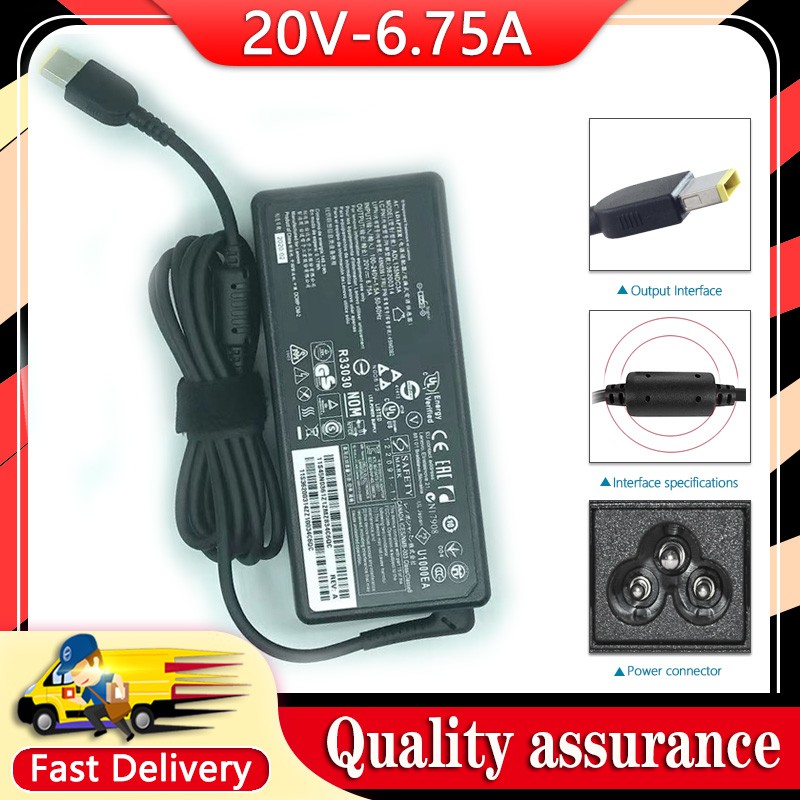 20V 6.75A 135W 50-60HZ แล็ปท็อปสําหรับ Lenovo Y50T 540p T440p โน้ตบุ๊คอะแดปเตอร์