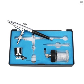 Airbrush Gun Gravity and Siphon Feed Airbrush 0.3mm Nozzle 22cc &amp; 7cc Cups for Cake Decorating Model Painting