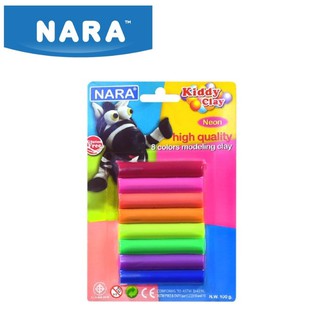 NARA ดินน้ำมันไร้สารพิษ 8 สี NEON ขนาด 100 กรัม (Modelling Clay non-toxic)