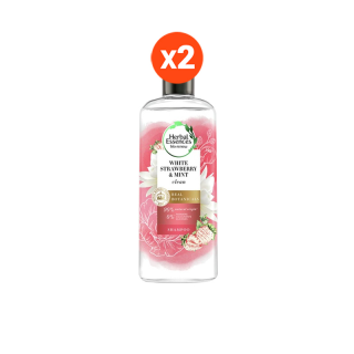 Herbal Essences เฮอร์บัล เอสเซ้นส์ คลีน ไวท์ สตรอเบอรี่ & สวีทมินท์ แชมพู 400 มล. X2 White Strawberry & Sweet Mint Shampoo 400 ml X2