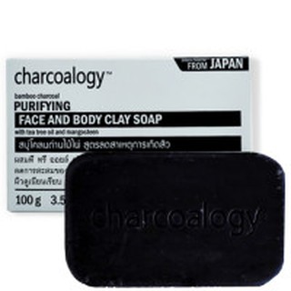 CHARCOALOGY - ชาร์โคโลจีสบู่ก้อนโคลนถ่านไม้ไผ่สูตรลดการเกิดสิว 100กรัม