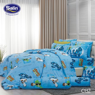 Satin ชุดผ้าปูที่นอน 6 ฟุต 5 ชิ้น + ผ้านวมขนาด100"x90"New cartoon collection