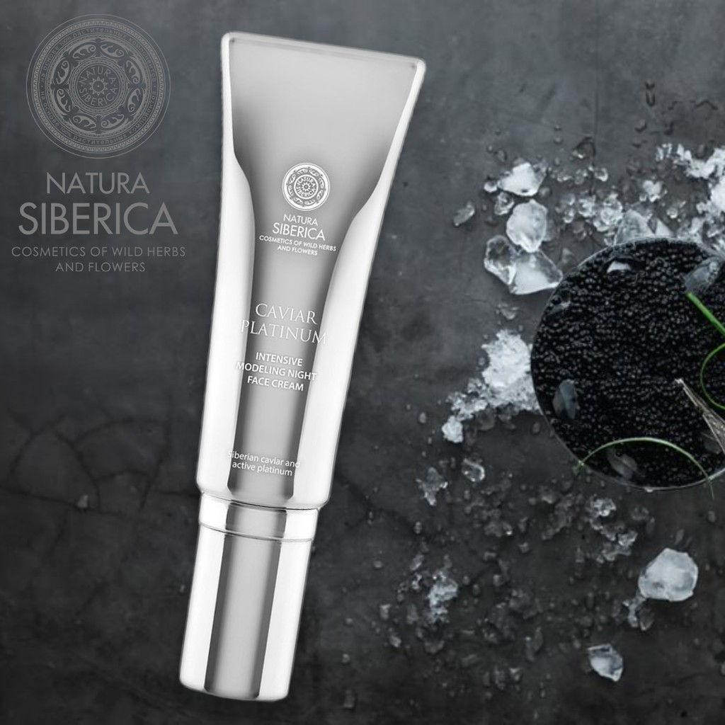 ครีมบำรุงผิว คาเวียร์ผสมทองคำขาว สูตรกลางคืน Natura Siberica Caviar Platinum Intensive Modeling Night Face Cream #2